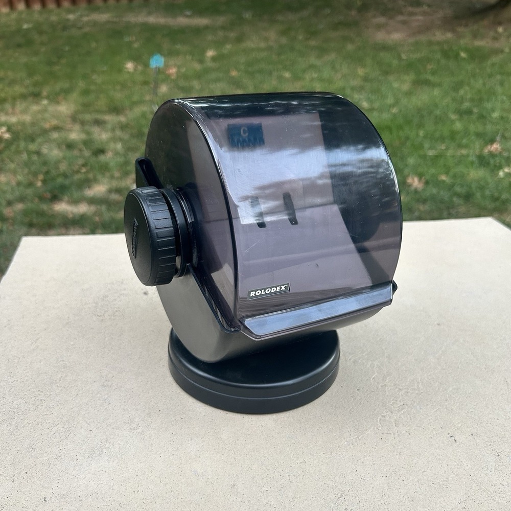 Vintage Rolodex Rotating Swivel Index Card File Model NSW-24C w/ Tabs and Cards